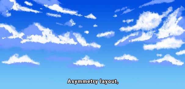 Asymmetry cloud layout