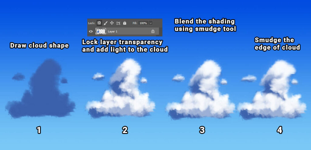 Painting Large Cumulonimbus Clouds
