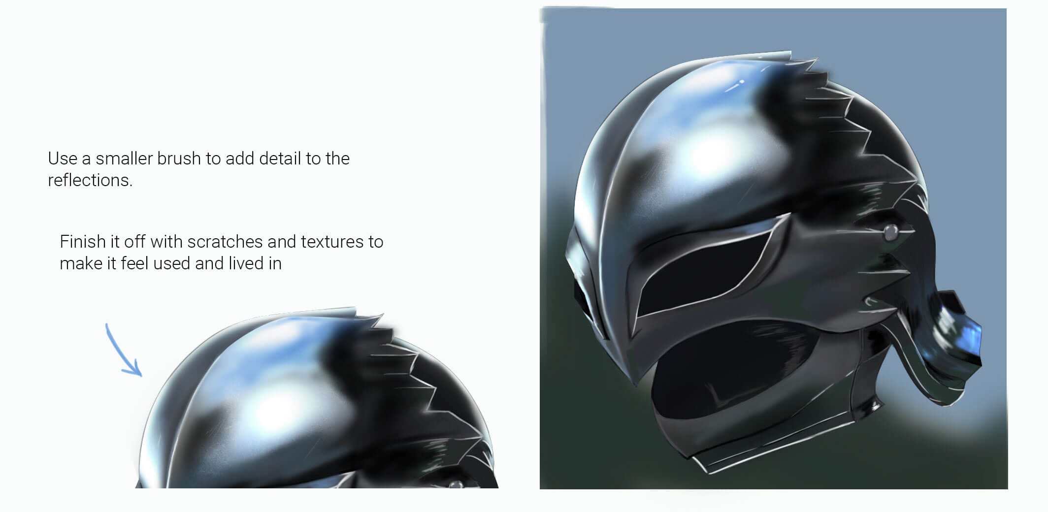 How to Paint Realistic Metal: The Complete Guide for Digital Artists 4 Illustration of Adding Texture for Details like Scratches, wear and Surface imperfections for Metal painting