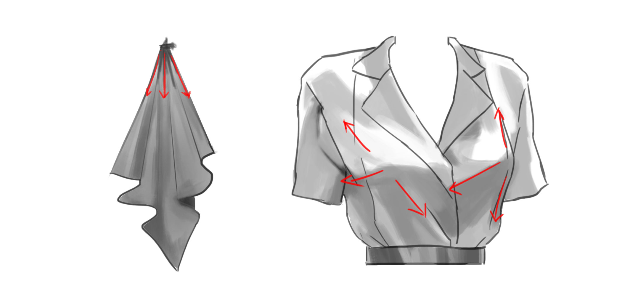 Sample Drawing of Pipe or Cord Folds