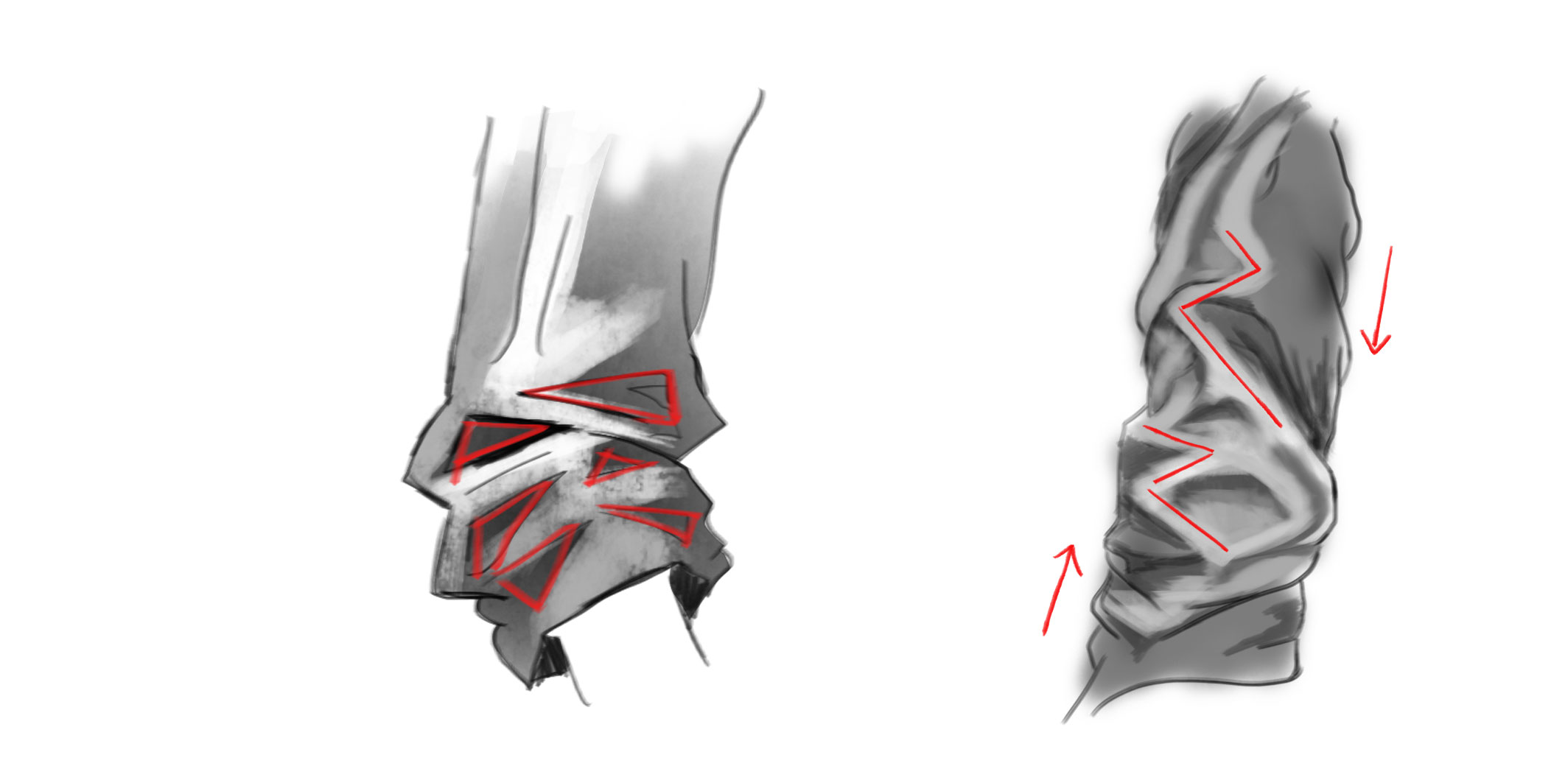 Sample Drawing of a Zigzag or Diamond Folds