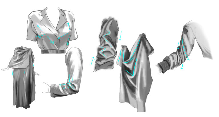 How to draw clothing folds cover