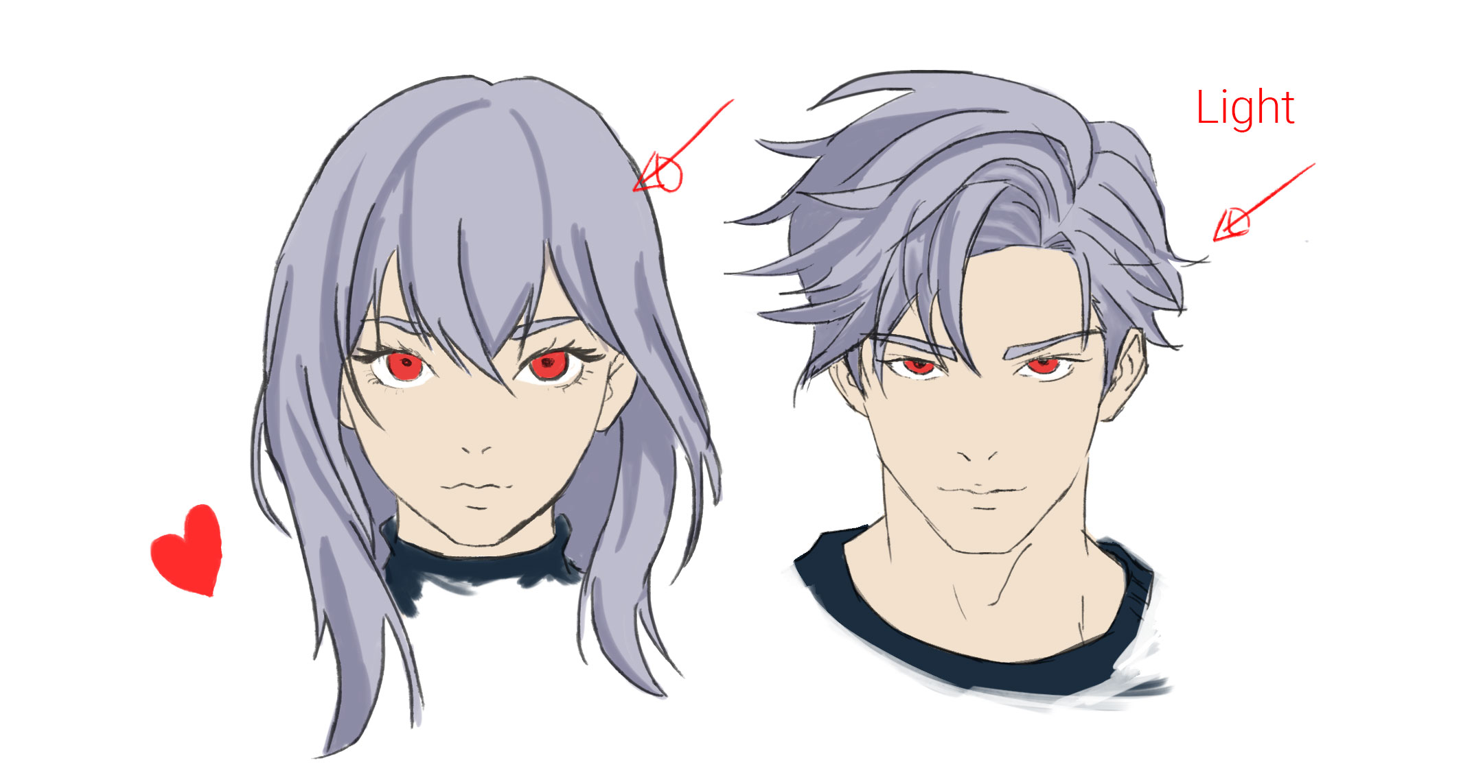How to draw anime hair: Shade with light in mind