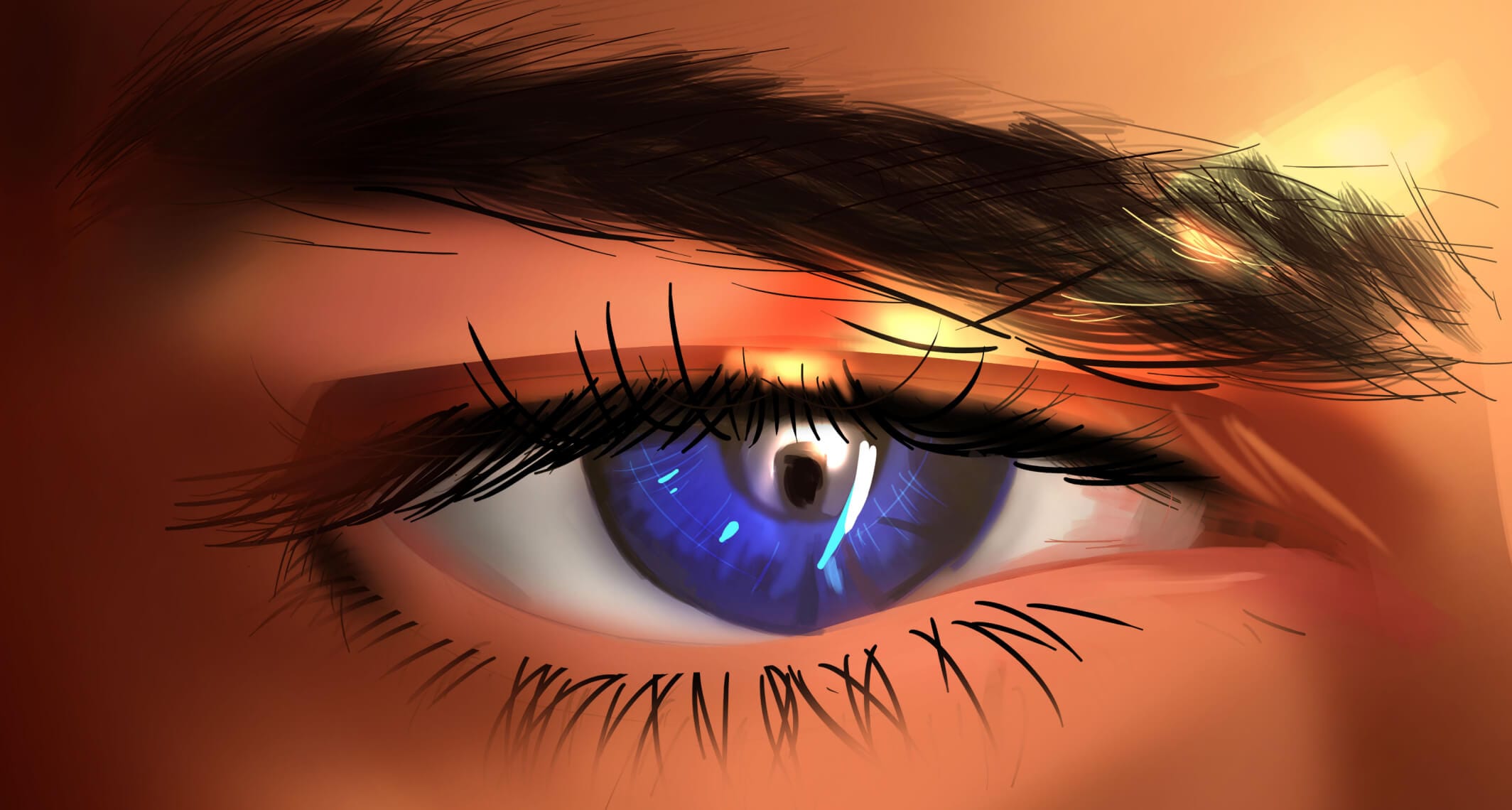 Digital illustration of anime eyes