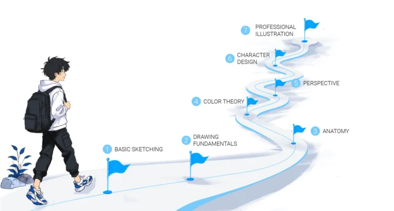 Illustration of best free online resources for learning digital art
