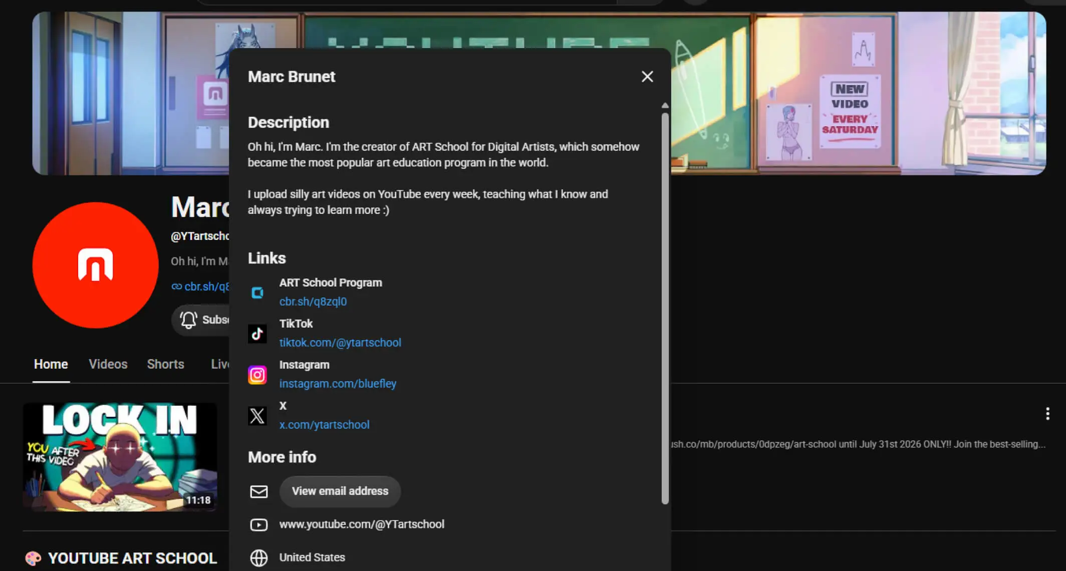 The Best Free Online Resources for Learning Digital Art (From Someone Who Actually Used Them) 4 Marc Brunet's youtube channel Youtube ArtSchool
